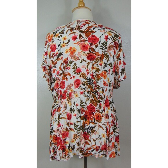 Torrid Cottagecore Babydoll Crochet Trim Top Women 4X Floral Lace Up Tassel Boho - Picture 7 of 11